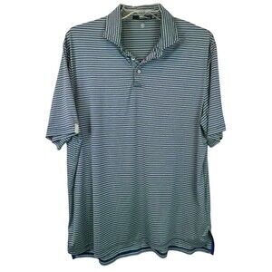 RLX Ralph Lauren Men's Blue / Green Stripe Performance Golf Polo Shirt Size XL